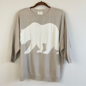 KOCH Polar Bear Merino Wool-Cashmere Blend Dolman Sweater Size XS‎